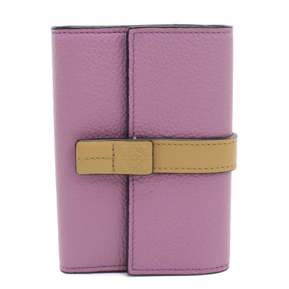 LOEWE Tri-fold Wallet C660S86X01 Vertical Small Anagram Women's Purple